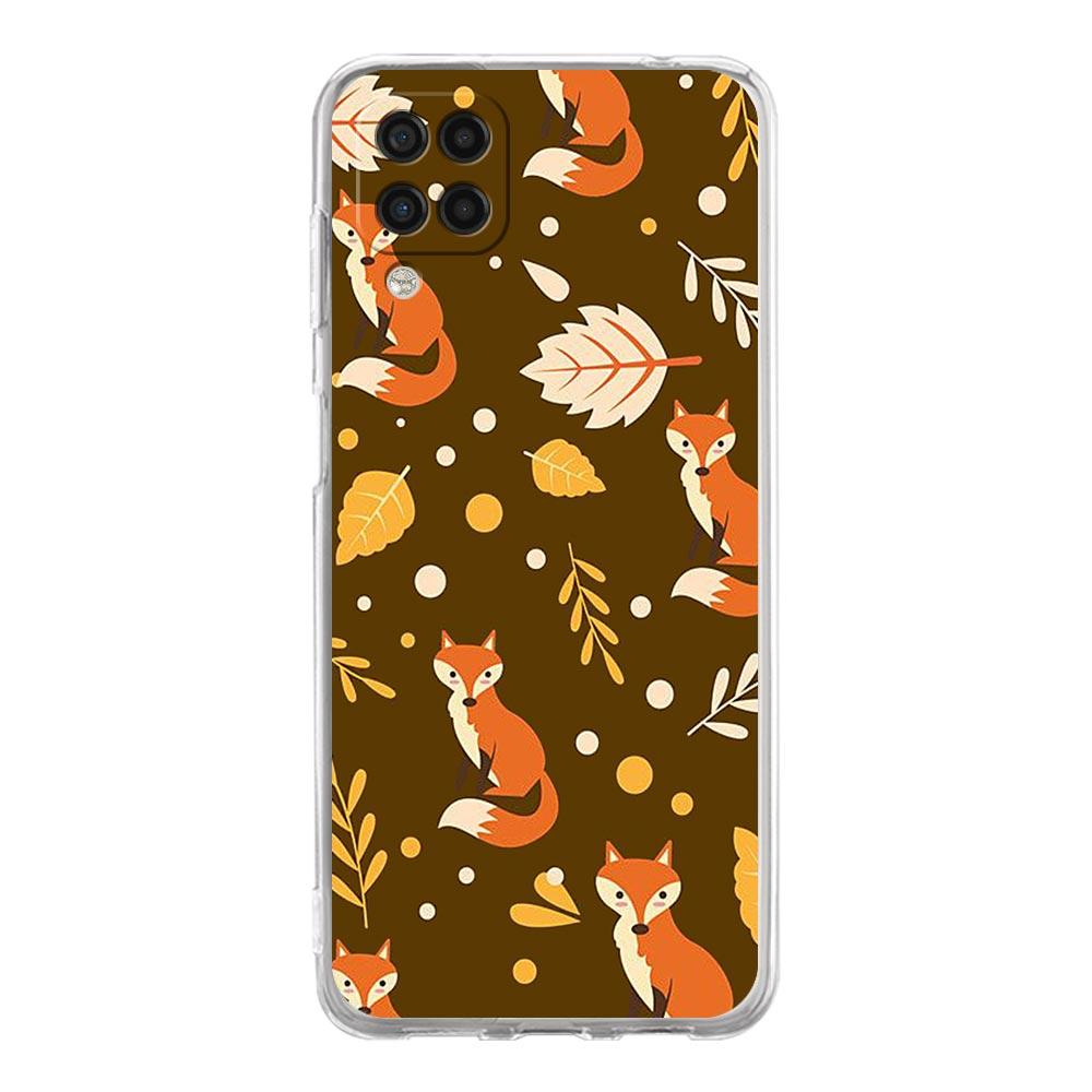 Leaves Fall Fox Pumpkin Halloween Phone Case For Samsung A13 A33 A73 A53 A23 A51 A71 A21S A12 A31 A41 A03S A22 A52 A32 5G Cover