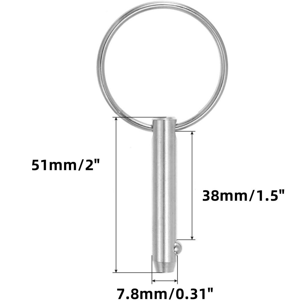 7.8mm Marine Grade 316 Stainless Steel Quick Release Ball Pin For Boat Bimini Top Deck Hinge Marine Hardware Boat Accessories