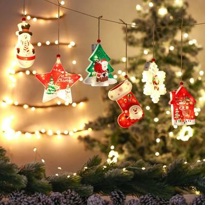 Mini LED Christmas Night Light For Christmas Tree Home Decoration Pendant Lamp Festival Party Drop Ornament Hanging Night Lights