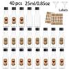 40pcs Halloween Mini Bottle,clear,Plastic,with caps,Labels,Gifts for Family & Friends,Halloween Parties,Indoor Decor,party favor