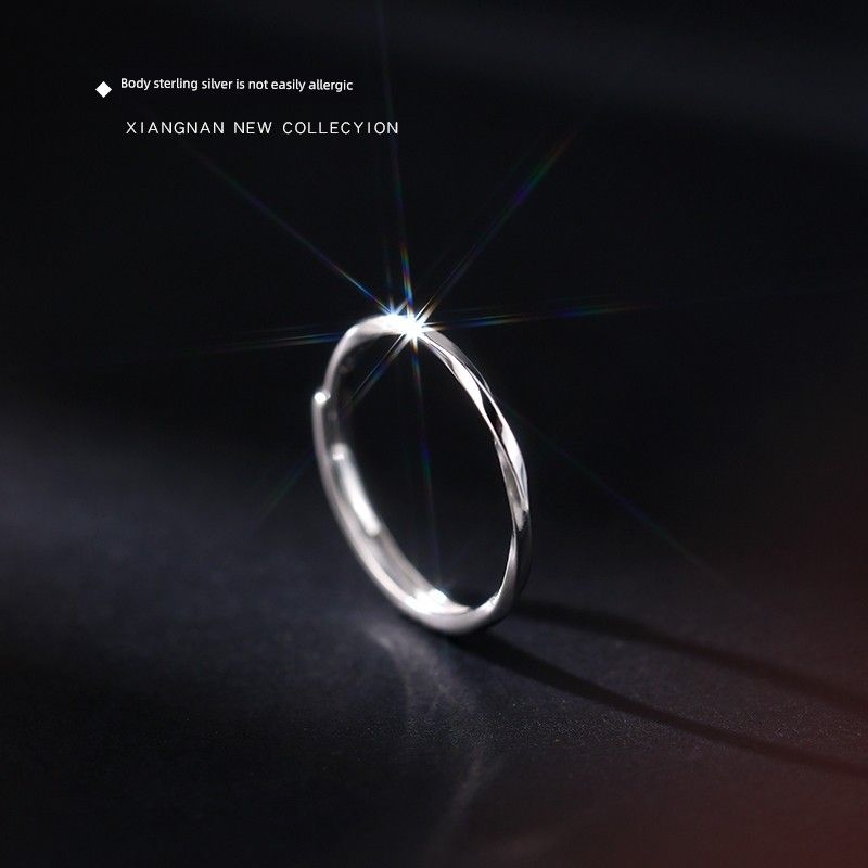 

Xiangnan 925 Sterling Silver Index Finger Ring Cold Wind Simple Bracelet 925 Silver Ring