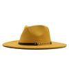 European and American Big-brimmed Jazz Hat, Autumn and Winter Men's and Women's British Woolen Hat, Convex Top Felt Top Hat