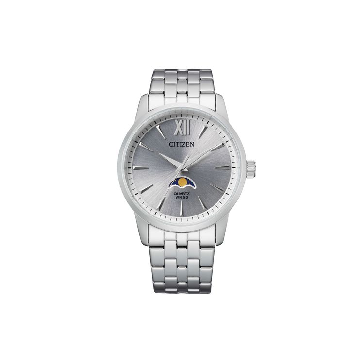 Citizen Business Casual Waterproof Quartz Movement Stainless Steel Watch Men watches Silver AK5000-54A Silver Dial