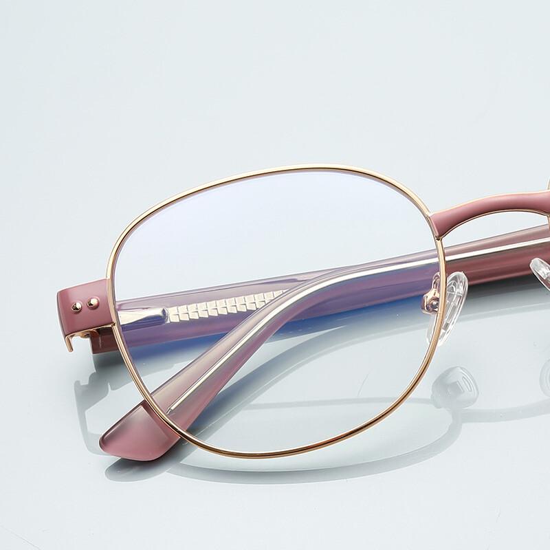 Fashion Metal Frame Myopia Glasses Anti-blue Light Fashion Women's Eyeglasses Simple Design Minus Diopter Prescription 0 To -6.0