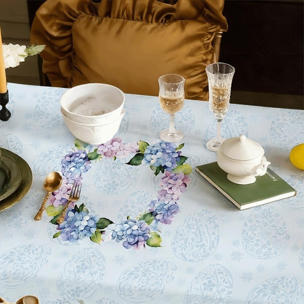 Sweet Sweet Floral Tablecloth Embossed Edge Waterproof Desk Decoration Cloth Anti-fouling Rabbit Butterfly Table Mat Dining Room