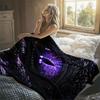 Purple Dragon Eye Flannel Blanket Warm Soft Halloween Christmas Decorative Couch Warm Cozy All-Season Gift