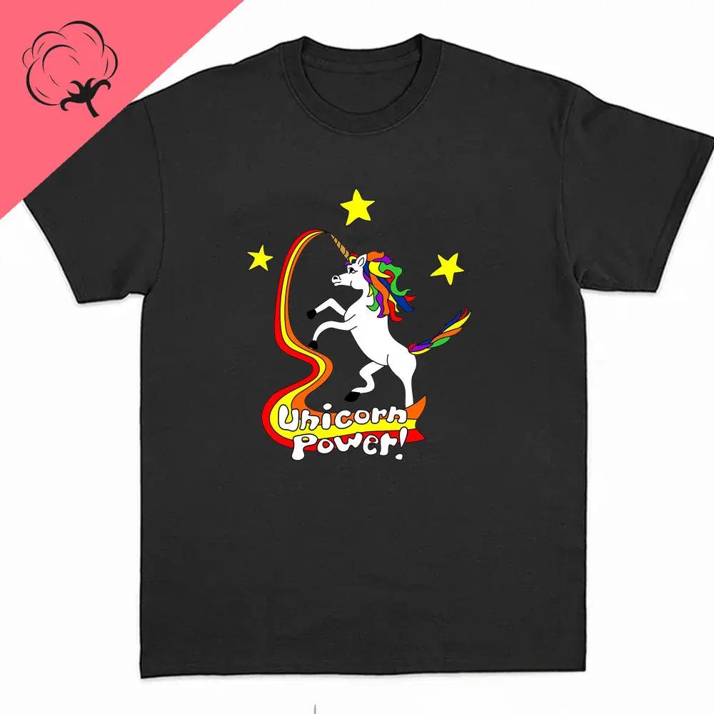 Pánské tričko s jednorožci Duhová grafická trička Vtipná trička Dámská móda Hip Hop Alpha Pánské topy 100% bavlna Unisex Estetické oblečení
