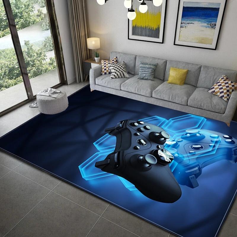 3D Print Gamer Carpet Controller Pattern Living Room Non-Slip Home Entrance Carpet Door Mats Bedroom Bathroom Kitchen Floor Rug