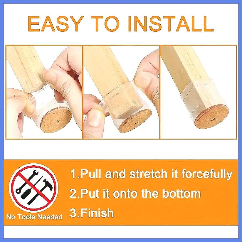 11pcs Silicone Chair Leg Caps Floor Protectors, Transparent Furniture Leg Pads Mute Scratch Resistant, Non-Slip Protector for
