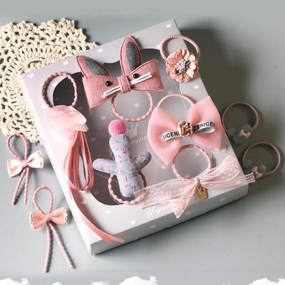 I LOVE DAD 10Pcs/Set Lace Kids Elastic Hair Bands For Girls Bows Crown Hair Ropes Children Headwear