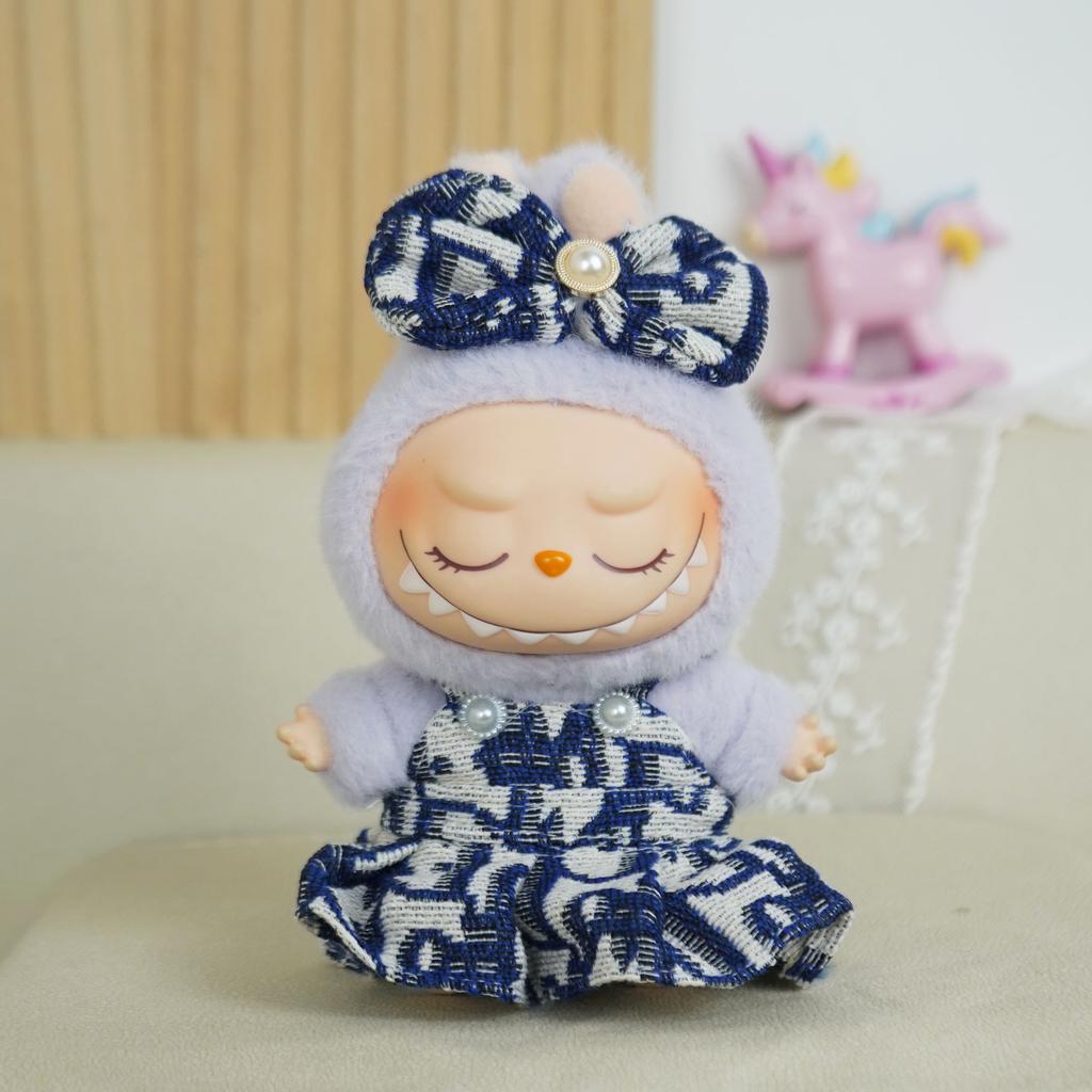 For 15/17cm Labubu V1 V2 Doll Clothing Fashion Hoodie and Pants Set Korean Idol Trendy DIY Doll Clothing Accessories Toy Gift