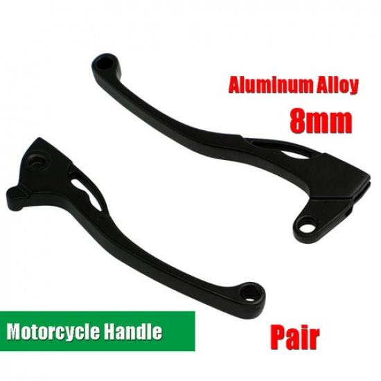 Pair Aluminum Black 8MM Motorcycle Handle Front Brake Lever w/Clutch Universal