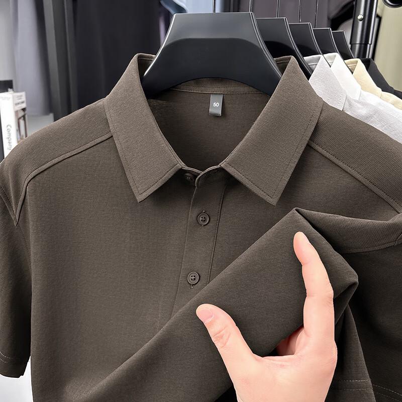 Men's Solid Color Business Casual Short Sleeve Polo Shirt YTMTST7146