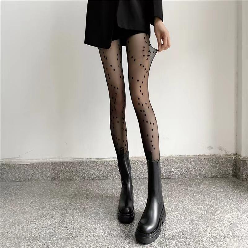 Stars Stockings New Sexy Fish Net Stocking Club Party Fishnet Tights Mesh Anti-Snagging Girls Calcetines Pantyhoses Suspenders