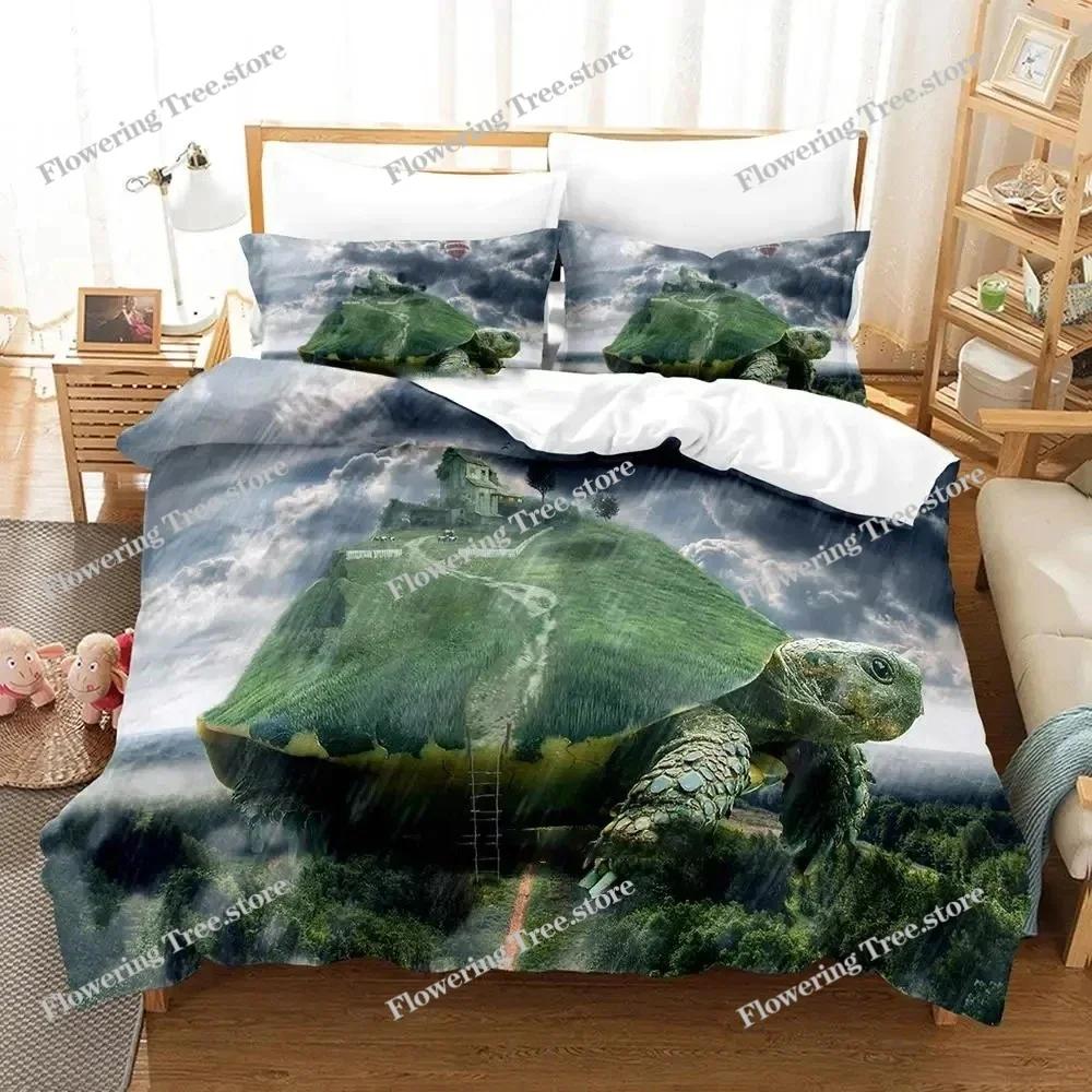 3D Print World Turtles Turtle Island Bedding Set Duvet Cover Bed Set Quilt Cover Pillowcase Comforter king Queen Size Boys Adult