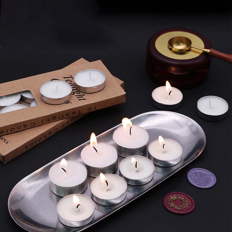 10 Pcs White Tea Light Candles Small Smokeless And Dripless Tealights Candles Set For Home Pool Dinner And Weddings Supplies