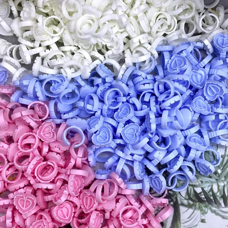 1000Pcs Disposable Eyelash Glue Fan Cup Rings Holder Container Tattoo Pigment Eyelash Extension Tools Lash Supplies Wholesale