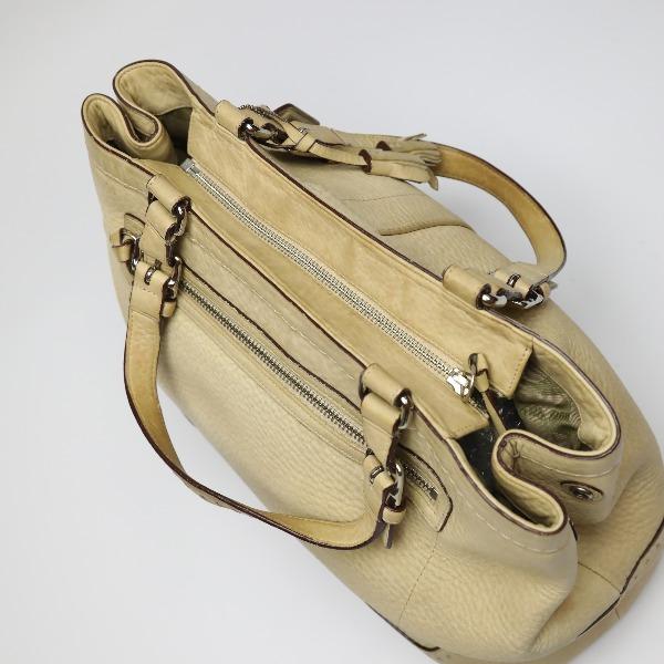 COACH leather Tote Bag leather beige Women 5056 Used