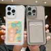 Shockproof Clear Soft Card Holder Wallet Case For iPhone 16E 17 Air 16 15 Pro Max 13 14 15 Pro 12 11 Photo Pocket Silicone Cover