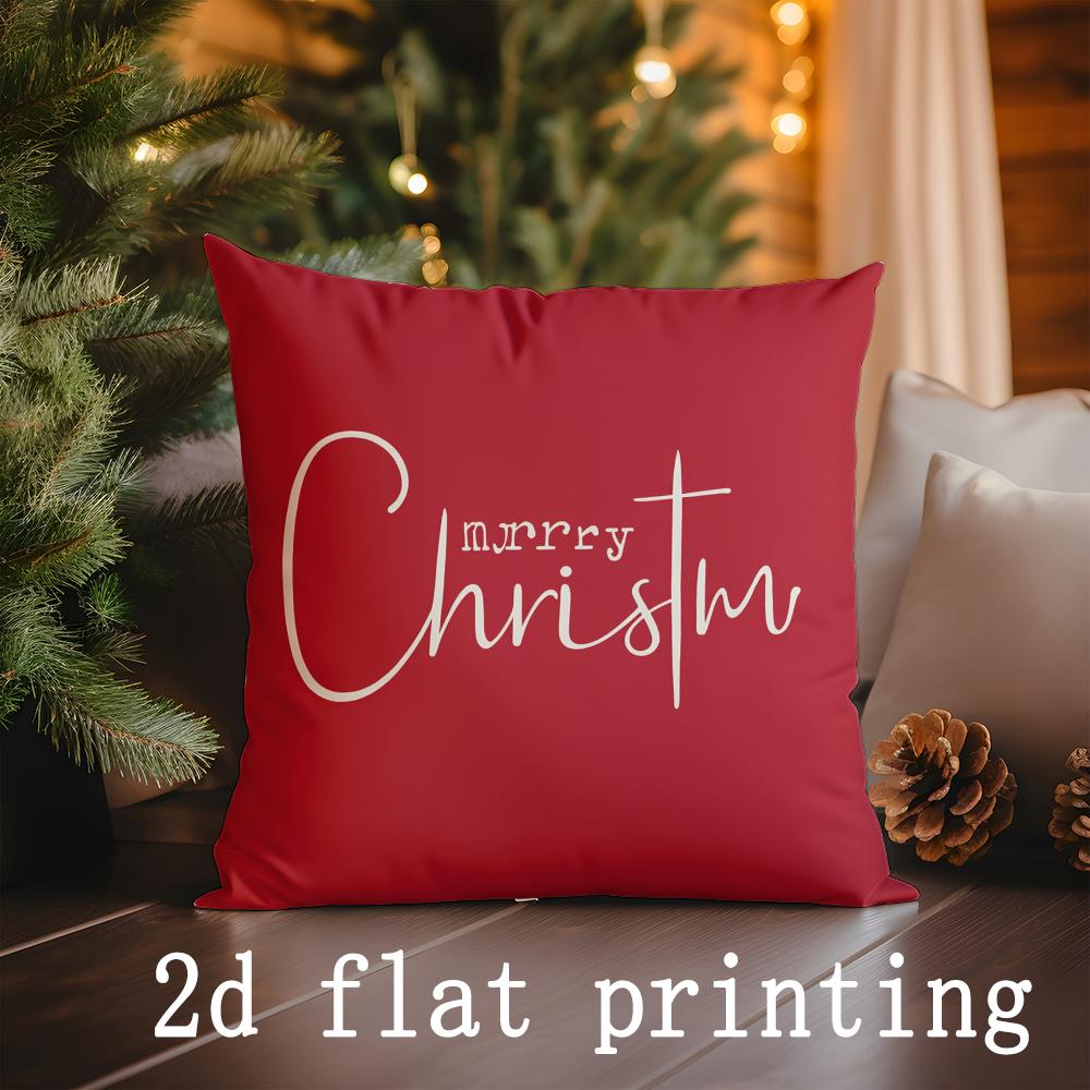 Home Decor Christmas Themed Decorative Pillow Covers Pattern Cushion Cover Suitable for Sofa Bedroom Car Pillow Cover