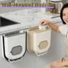 Hands-Free Wall-Mounted Trash Bin Space Saving Foldable Storage Bin No-Bending Trash Can  Bathroom