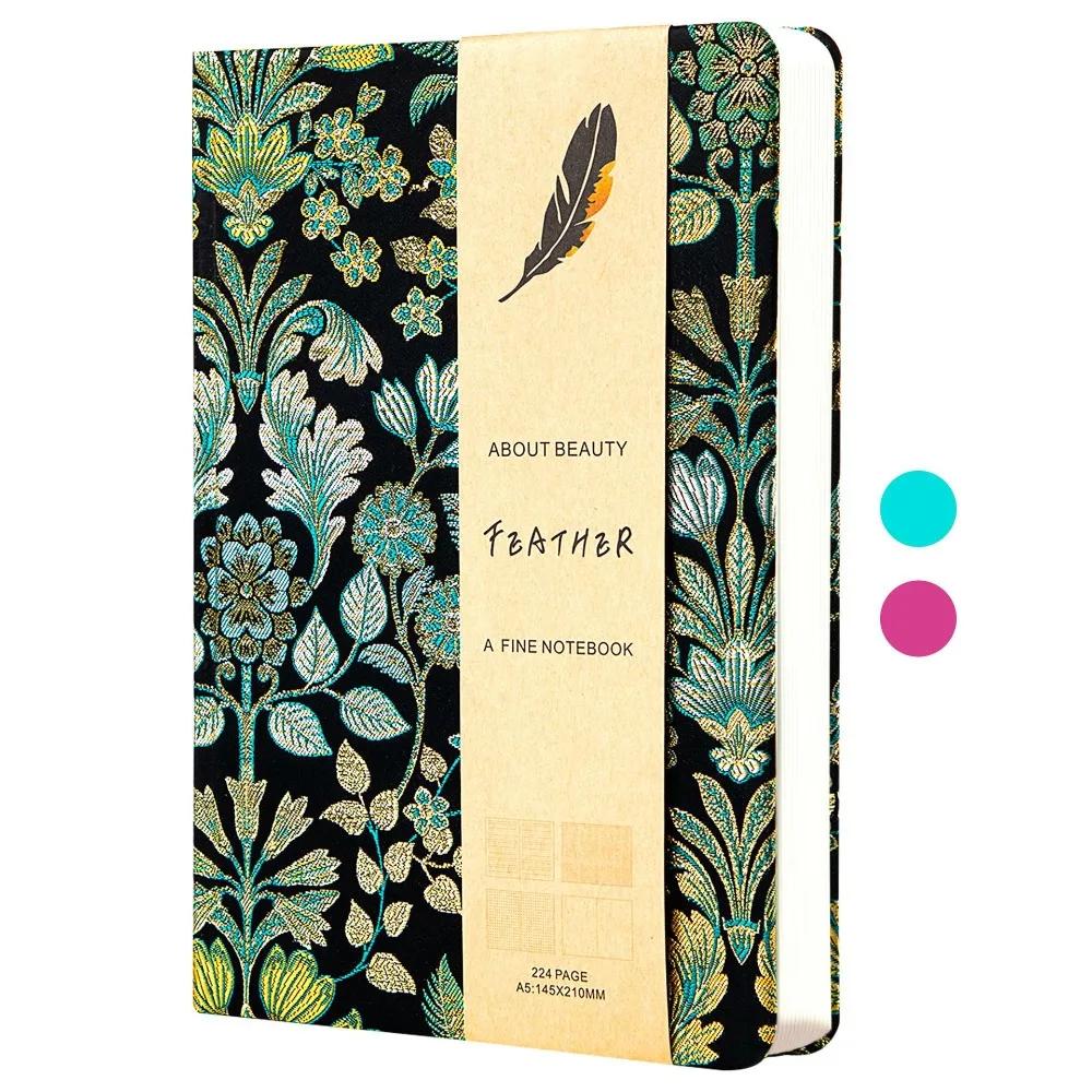 

High Quality A5 Notebook 4-in-1 Inner Pages Hard Cover Planner Embroidery Butterfly Notepad Students