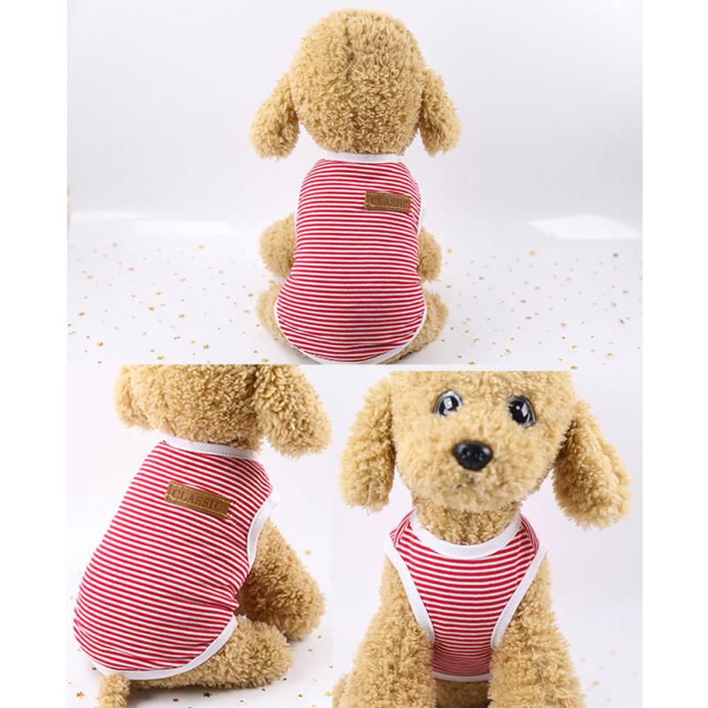 Bumbac Câini Pisici Haine cu dungi Imprimate Manșete elastice Confortabil Respirabil Vestă fără mâneci Pentru
