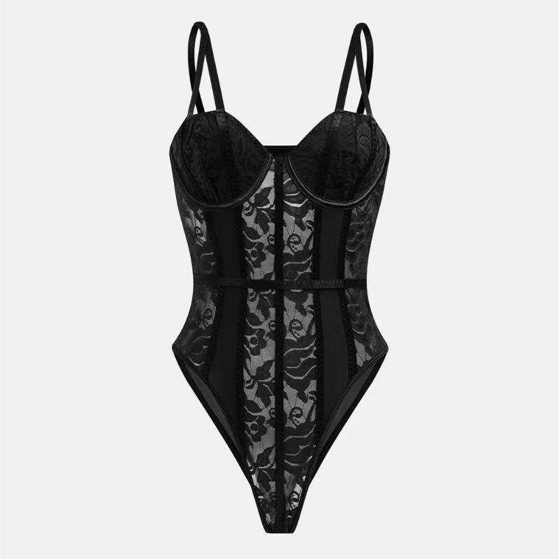 Dámský Sexy Patchwork Bez Zad Halter Tvarující Body Intimní Tvarovací Prádlo