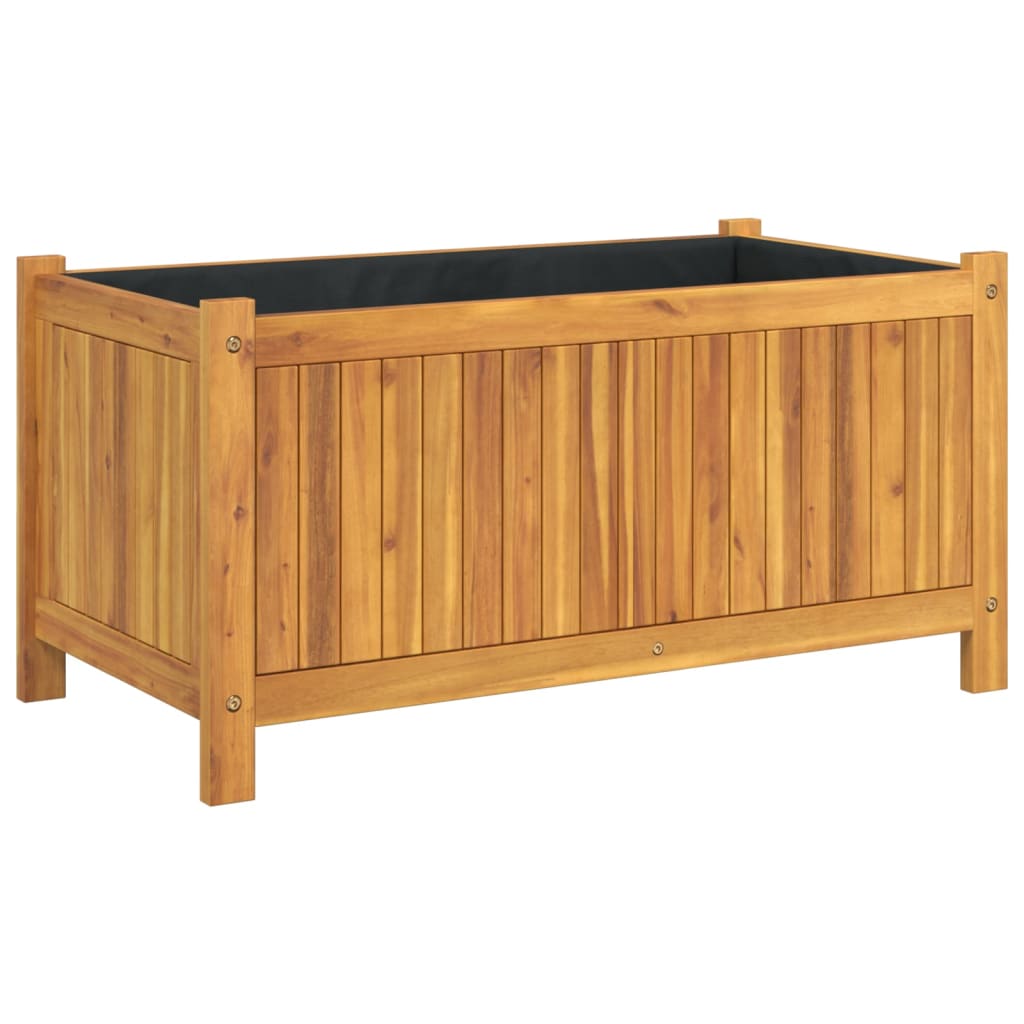 Plant Pot with Liner 80 x 42 x 40 cm Solid Acacia Wood
