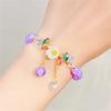 Elegant Fashion Flower Crystal Beaded Bracelets For Women Charm Shell Daisy Floral Beads Tassel Elastic Bracelet Jewelry Gifts