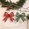 Reusable Acrylic Bows Faux Crystal Bow Christmas Ornament, Sparkly Hollow Decorative for Garlands Knot Hanging Decoration Home New Year Party
