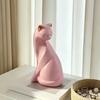 Rosa Katzenstatue, Kleine Tierfigur aus Harz, Minimalistische Moderne Kunst Katzenfigur für Zuhause Wohnzimmer, Büroregal Dekoration