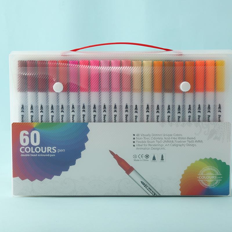 120-Color Double-Ended Washable Watercolor Pens - Eco-Friendly Children's Art Set