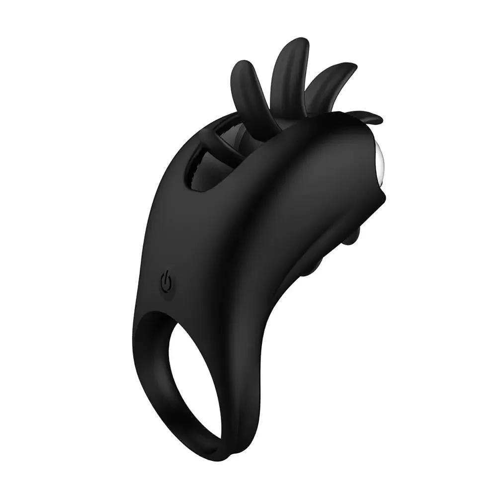 Male Cock Lasting Trainer Rotating Tongue Clitoral Stimulator Delayed  Ejaculation Semen Lock Ring 10 Modes Vibration Sex Toys