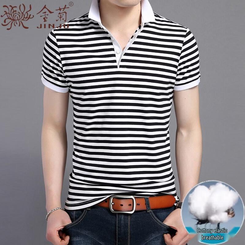 

Men s Striped Mercerized Cotton Polo Shirt L