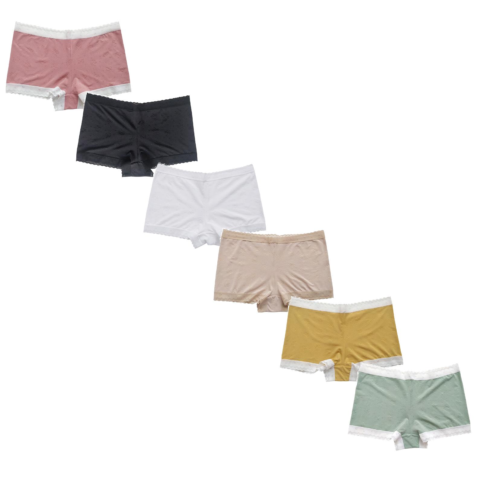 

Women s Wrinkle Resistant Flat Underwear, Breathable Mid Waist Thin Underwear, Women s Flat Underwear Six-piece Set M