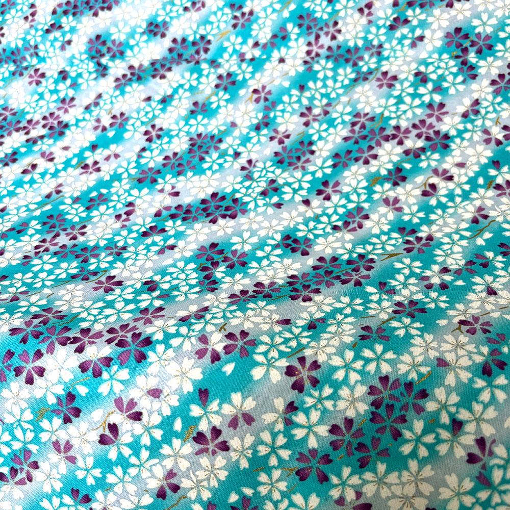 100% Cotton Fabric for Dress Bronzed Japanese Kimono Cherry Flower Print Cloth DIY Sewing for Hanfu Handbag Children Apparel Bow