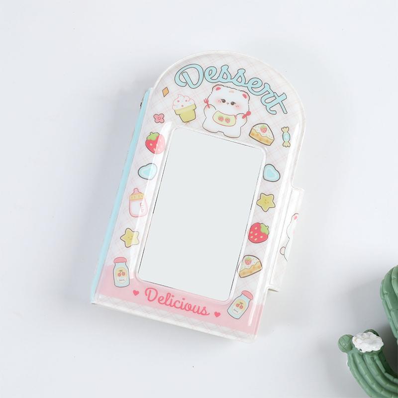 Roztomilé fotoalbum 3palcový držák na fotokarty album na idol karty sběratelská kniha 32kapsové album pouzdro na fotokarty