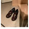 Cowhide version of gold coins, genuine leather thick-soled small leather shoes, women's spring thick heels, high heels, one pedal, loafers, s