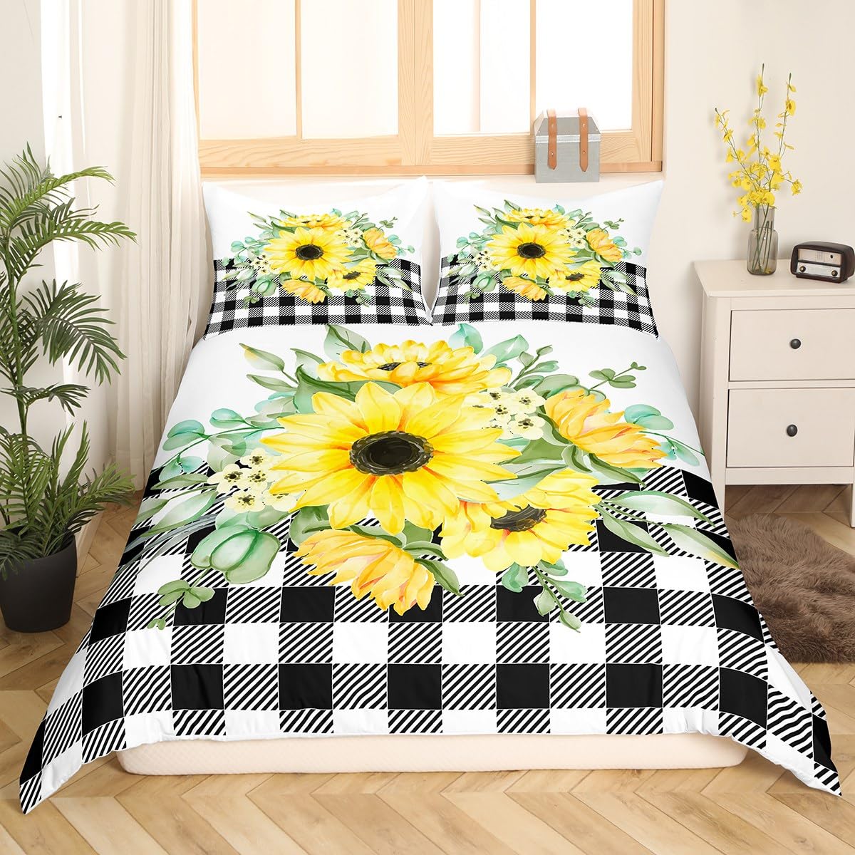 

Comforter Yellow Black S Queen Lightweight Down S Room Decor Spring Romantic Style No Comforter Comforter (quilt)-EU Single(135*200cm)3pcs
