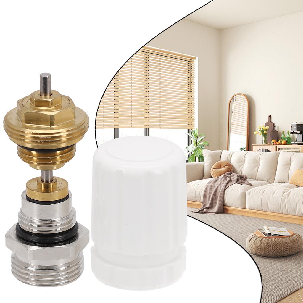 Valve Insert Made of Brass and ABS for Underfloor Heating Circuit Distributor Compatible with Heating Spreader G1/2xG3/4