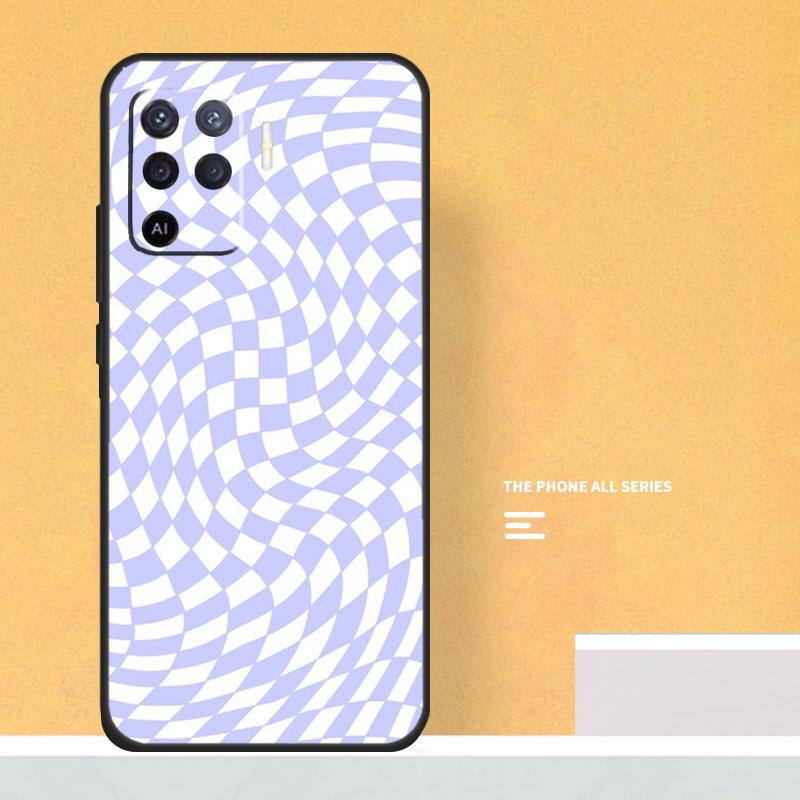Crazy Checkered Case For Oppo A74 A94 A54 A15 A17 A57 A6 A5 Pro A16 A76 A96 A40 A60 A80 A18 A38 A58 A78 A98