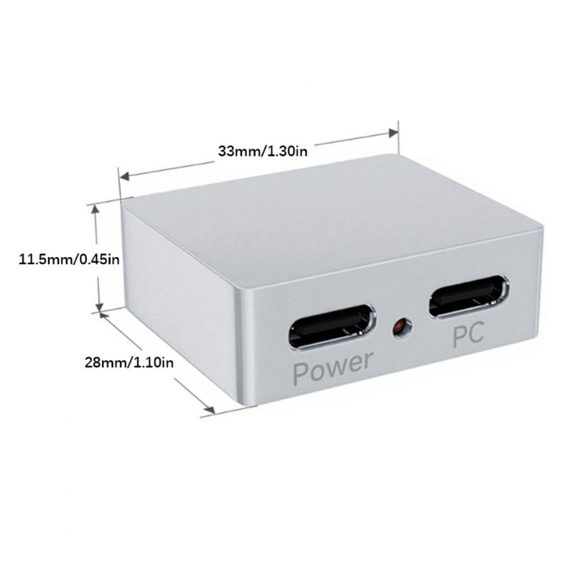 Aluminum Alloy USB C Power and Signal Splitter DC5V Input for Power and Data Separation Plugs and Play Support Audios