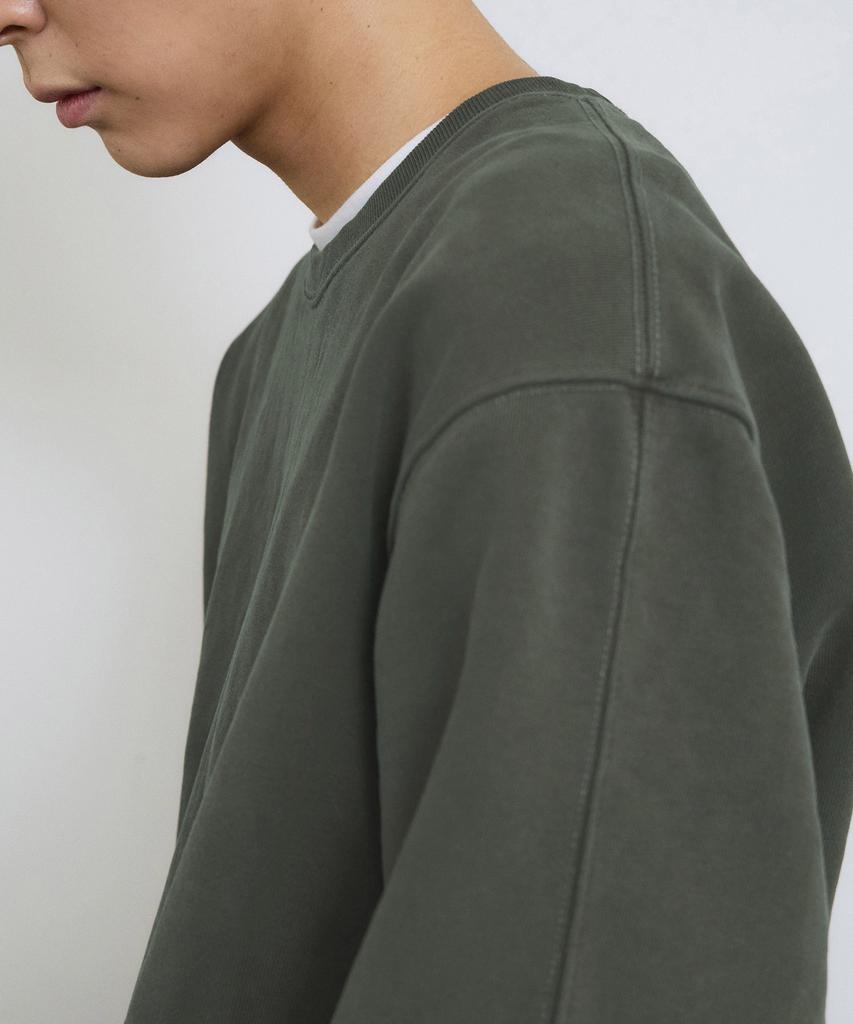 ADERNM Pigment Cut-Line Sweatshirt (Khaki)