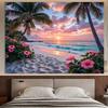 VIKAMA Tropische Zonsondergang Strand Wandkleed Art Deco Woonkamer Bank Kenmerkende Muur Guesthouse Wanddecoratie