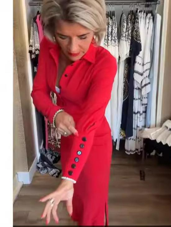 Brand 2024 Autumn British Style Women's Long Sleeve Polyester Shirt Dress