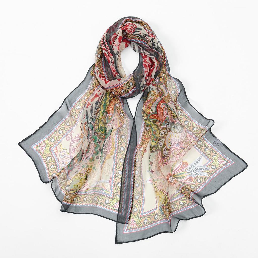 Letni szalik georgette z filtrem przeciwsłonecznym Lotus: Cienki szal Moonlight i ręcznik plażowy