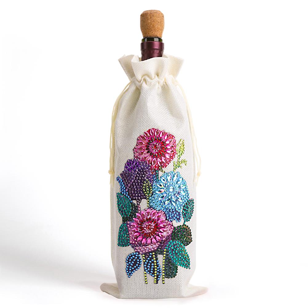 

Flower Animal DIY Diamond Painting Red Wine Bottle Bag Creative Diamond Painting Wine Bottle Bags for Wedding Birthday Holiday