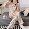 Lace Long Sleeve Black Cardigan Pajamas for Women – Sweet and Loose Spring/Autumn Homewear with Long Pants