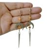 Temperament Personality Gold Color Sun Silver Color Moon Geometric Rivet Tip Cone Dangle Earrings for Women Halloween Jewelry
